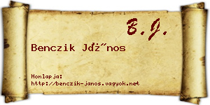 Benczik János névjegykártya