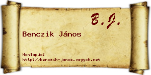 Benczik János névjegykártya
